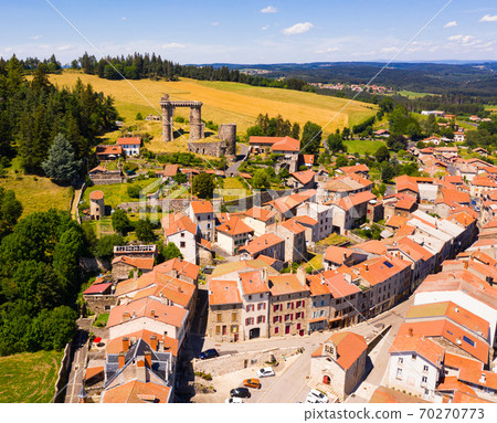 Aerial view of french village Allegre 70270773