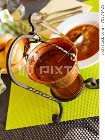 Copper cauldron with Slovenian Bograc Copper cauldron with Slovenian Bograc 70271425