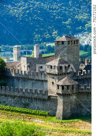 View of antique Castles of Bellinzona, Switzerland View of antique Castles of Bellinzona, Switzerland 70272162