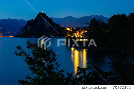 Night view of Castelveccana and Lake Maggiore 70272302
