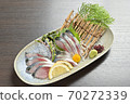 Mackerel sashimi (whole from diagonally above) 70272339