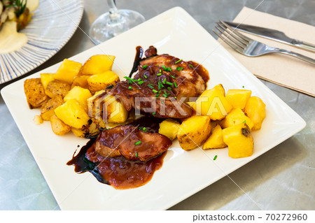 Grilled pork loin chops with baked potato Grilled pork loin chops with baked potato 70272960