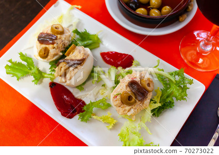 Stuffed eggs. Concept of food, breakfast 70273022