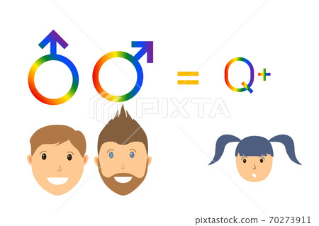 Unconventional family and child. Vector illustration. Unconventional family and child. Vector illustration. 70273911