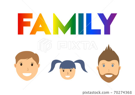 Unconventional family and child. Vector illustration. Unconventional family and child. Vector illustration. 70274368