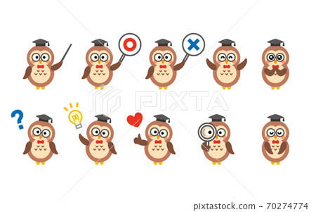 貓頭鷹博士字符集圖標 70274774