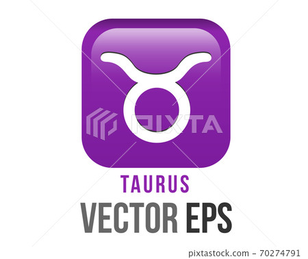 The isolated vector gradient purple Taurus Stock Illustration