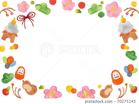 Watercolor New Year design frame 70275143