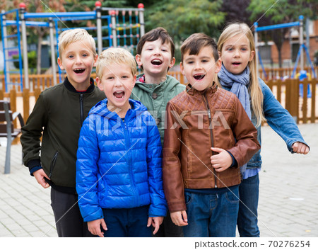 Happy kids on playground Happy kids on playground 70276254