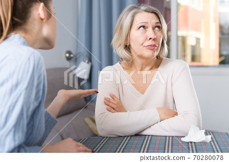 Portrait of offended senior woman 70280078