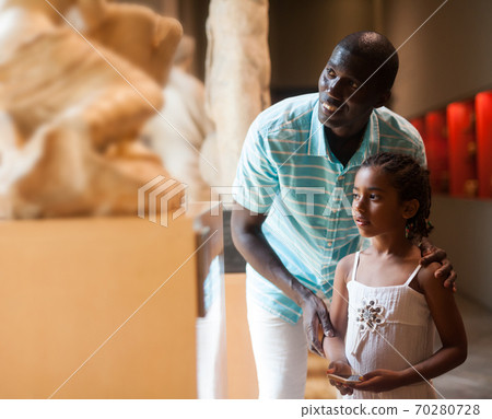 Man and his daughter at hall of Museum Man and his daughter at hall of Museum 70280728