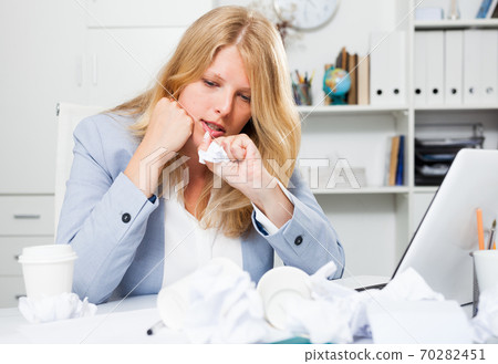 Exhausted of hard work business lady Exhausted of hard work business lady 70282451