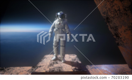 astronaut on the space observatory station near Earth astronaut on the space observatory station near Earth 70283190