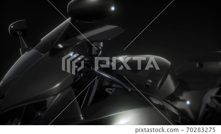 moto sport bike in dark studio with bright lights 70283275