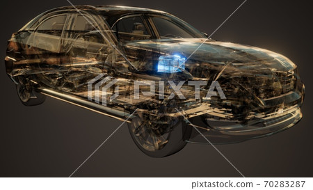 Car Battery Visible in Car Car Battery Visible in Car 70283287