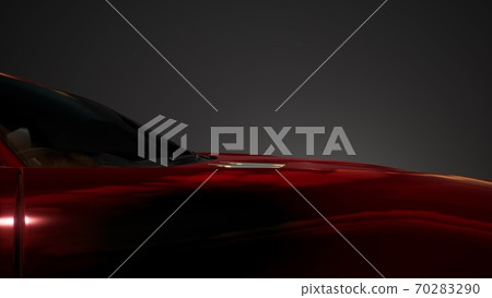 luxury sport car in dark studio with bright lights luxury sport car in dark studio with bright lights 70283290