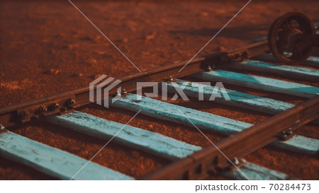 Abandoned railway tracks in the desert Abandoned railway tracks in the desert 70284473