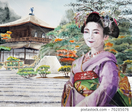 舞妓前往銀閣寺 70285076