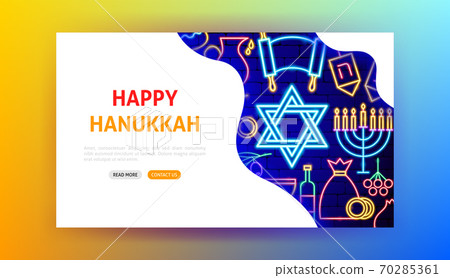 Happy Hanukkah Neon Landing Page 70285361