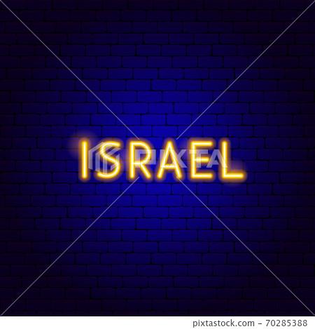 Israel Neon Text 70285388