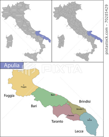 Illustration of Apulia is a region in Southern Italy 70285429