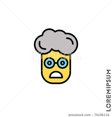 Frowning with open mouth yellow emoji vector boy, man icon. frowning with open mouth emoji icon, vector simple element illustration from editable emoji concept isolated 70286116
