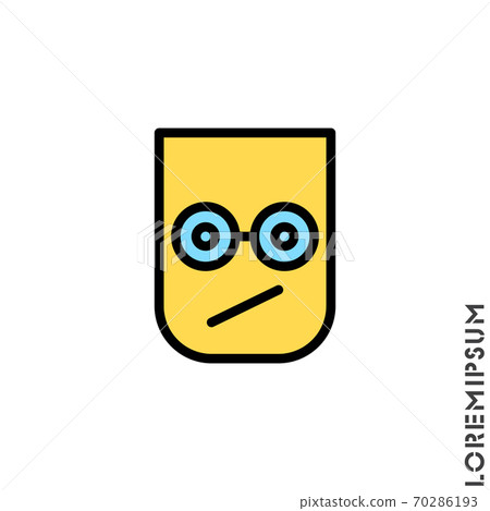 Sad and Confused Emoticon color Icon Vector Illustration. Style. Sad and Confused Emoticon color Icon Vector Illustration. Style. 70286193
