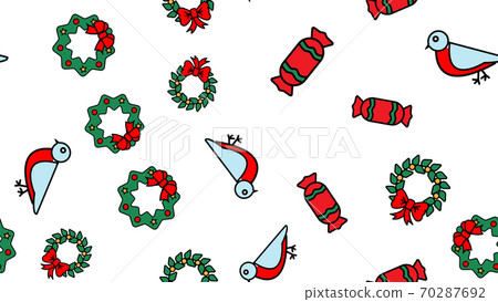Holiday Seamless Pattern with Christmas Cookies 70287692
