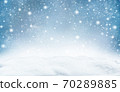 Winter landscape with falling snow. 70289885