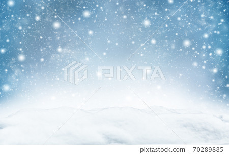 Winter landscape with falling snow. Winter landscape with falling snow. 70289885
