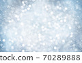 Decorative Christmas background with bokeh lights and snowflakes. 70289888