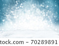 Decorative Christmas background with bokeh lights and snowflakes. 70289891