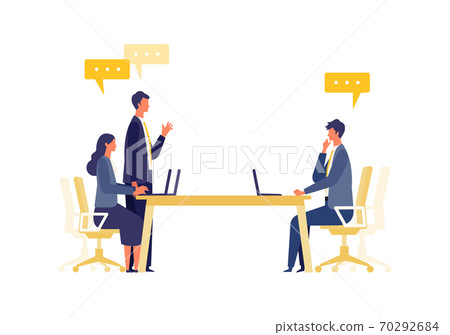 討論的商人形象 70292684