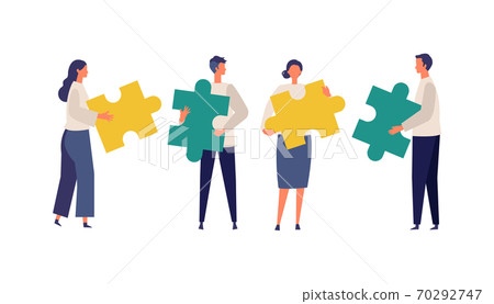 Image of adult men and women who cooperate with each other Image of adult men and women who cooperate with each other 70292747