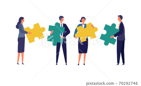 Image of cooperating businessmen Image of cooperating businessmen 70292748