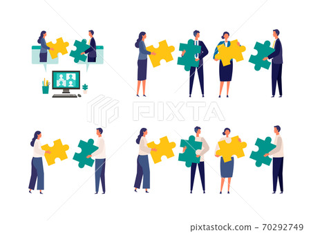 Image of cooperating businessmen Image of cooperating businessmen 70292749