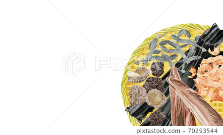 日式湯料在漏勺上的框架插圖 日式湯料在漏勺上的框架插圖 70293544