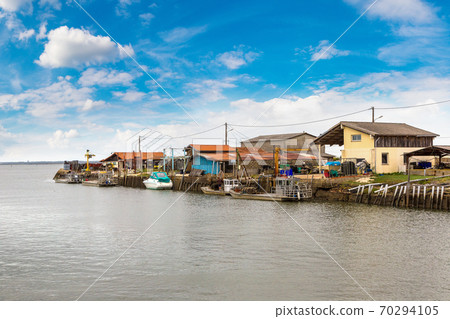 Oyster village in Arcachon Bay 70294105