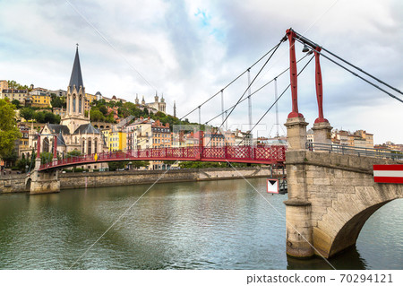 Footbridge in Lyon, France Footbridge in Lyon, France 70294121