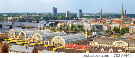 Panoramic aerial view of Riga 70294444