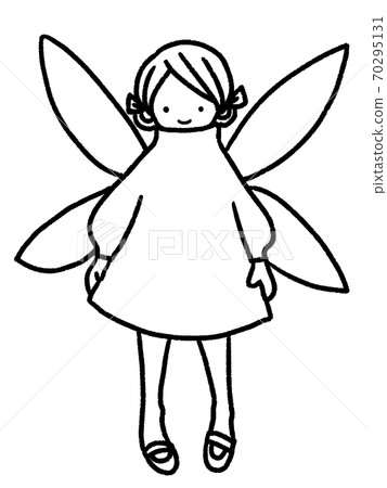 Fairy girl Christmas ornament doll with a gentle atmosphere (line art only) 70295131
