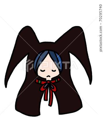 Hand-drawn illustration of a girl wearing a... - Stock Illustration ...