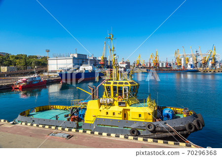 Cargo container terminal port in Odessa 70296368