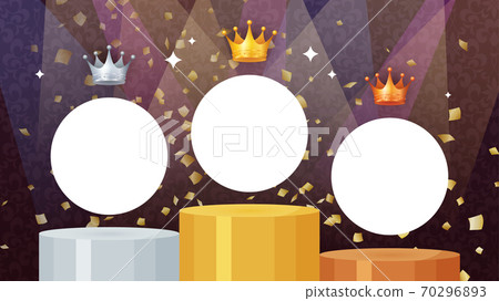 Podium frame illustration in the spotlight_Podium ceremony_Confetti_Crown_16: 9 70296893