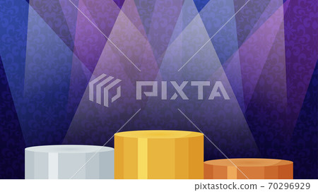 Background illustration of the podium in the spotlight_Podium ceremony_16: 9 70296929