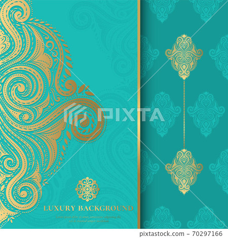 Gold and turquoise Indian background. Gold and turquoise Indian background. 70297166