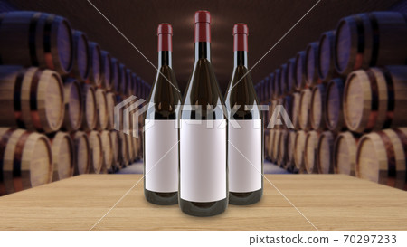 Wine bottles mock up copy space Template for advertising design branding identity Wine bottles mock up copy space Template for advertising design branding identity 70297233