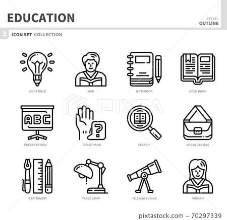education icon set-插圖素材 [70297339] - PIXTA圖庫