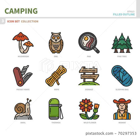 camping icon set 70297353