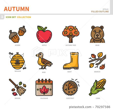 autumn season icon set autumn season icon set 70297386
